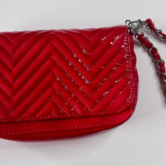 Big Buddha Hot Pink Patent Leather Quilted Purse Short & Long Chain AS IS - Picture 15 of 15